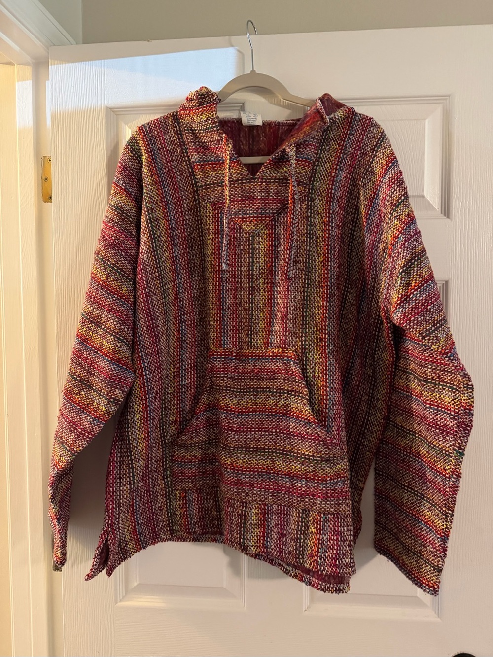 Pilotzi Mexican Baja Jerga Hoodie Multicolor Drug Rug Pullover